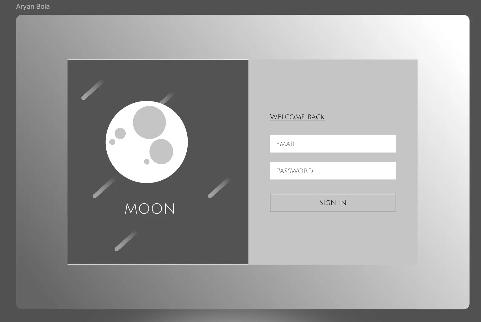 Moon Sign In Screen